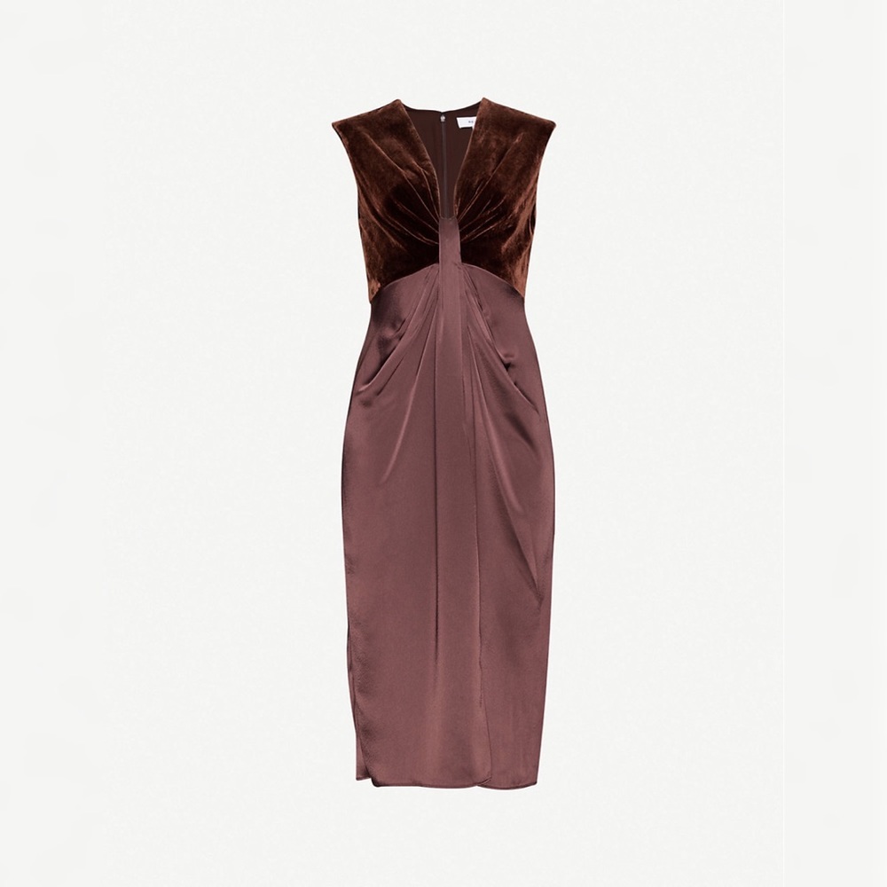 NWT Reiss Livvy Velvet and Silk Cocktail Dress - Picture 4 of 9